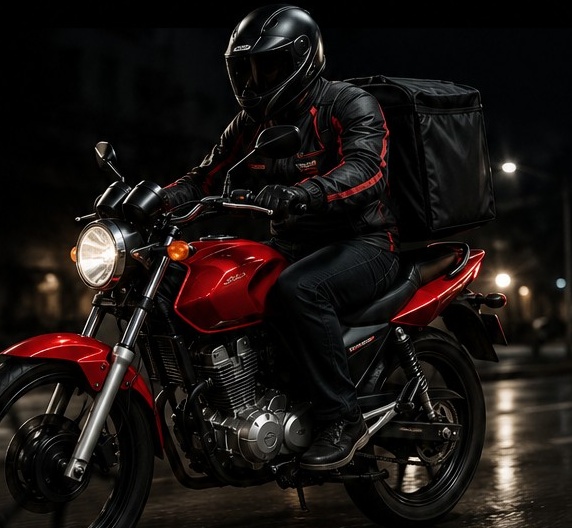 Motoboy fazendo tele entrega